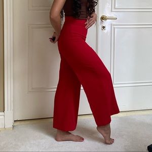 High Waisted Red Dress Pant